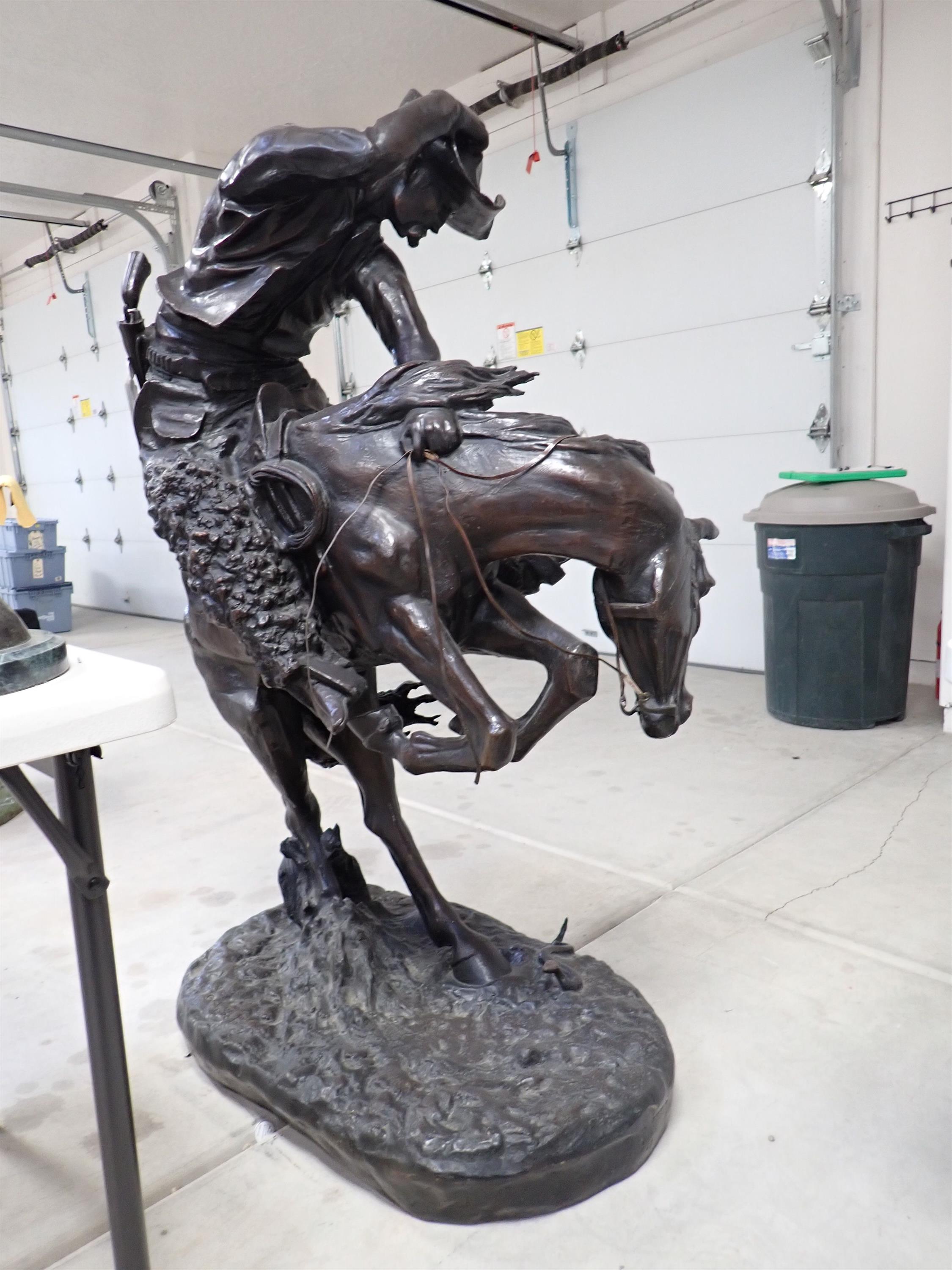 Frederic Remington Replica Bronze Statue Rattlesnake - Image 3 of 4