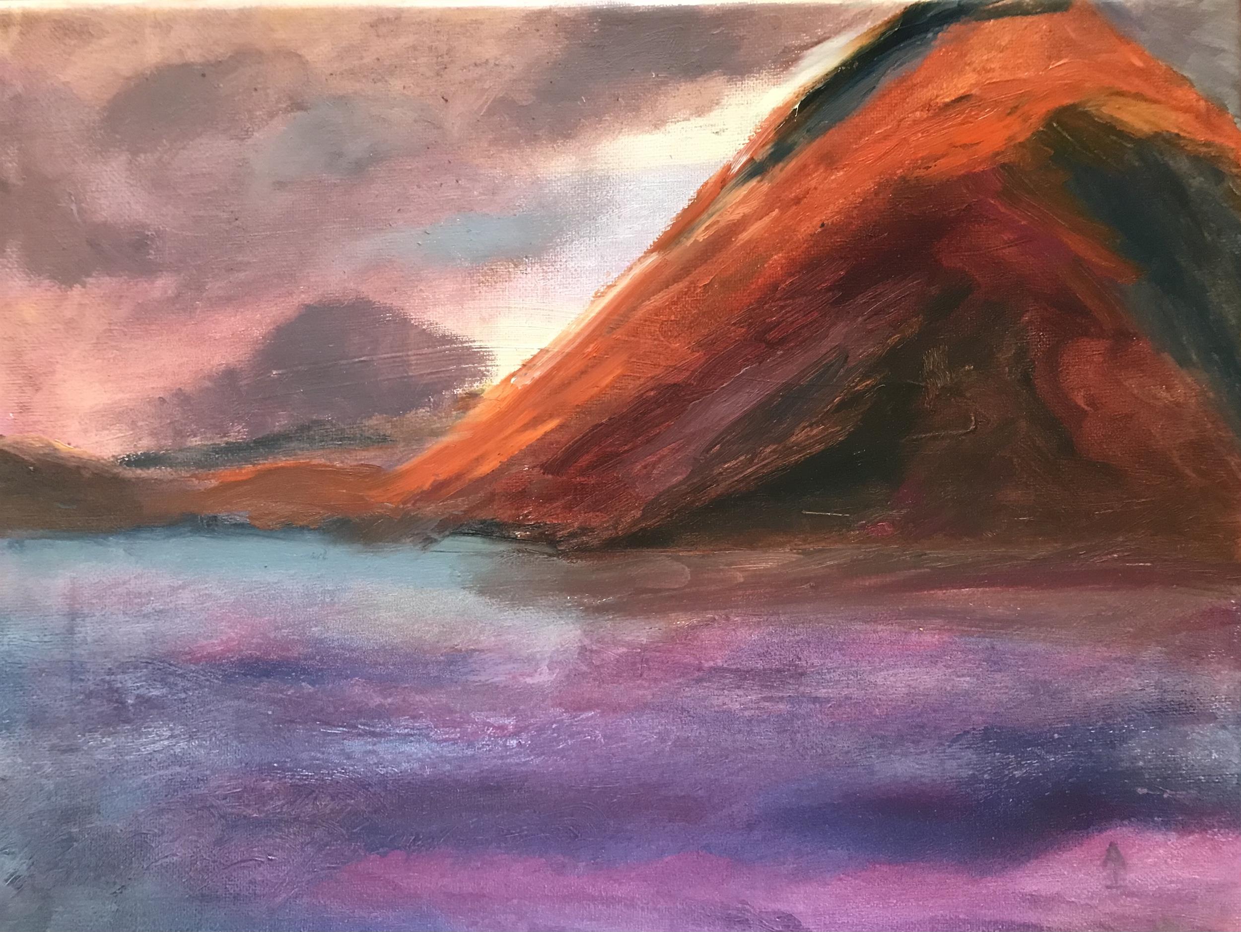 Color Study Oil (Lake Merideth Center Focal Point)