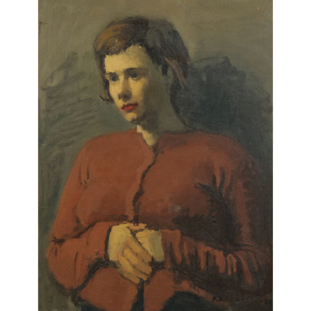 Portrait of a seated woman with clasped hands - Image 1 of 4