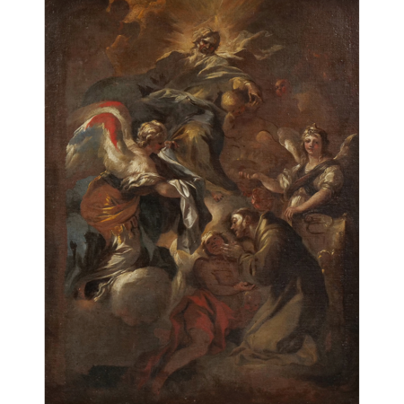 Vision of St. Francis, or Saint Francis Refuses the Priesthood, a Bozzeto - Image 1 of 4