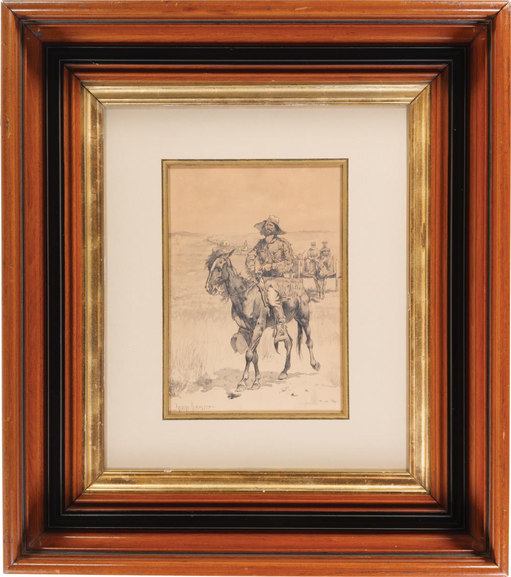 Framed "On the Way to the Platte" Drawing