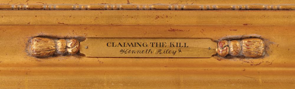 "Claiming the Kill" Framed Oil Painting - Image 3 of 4