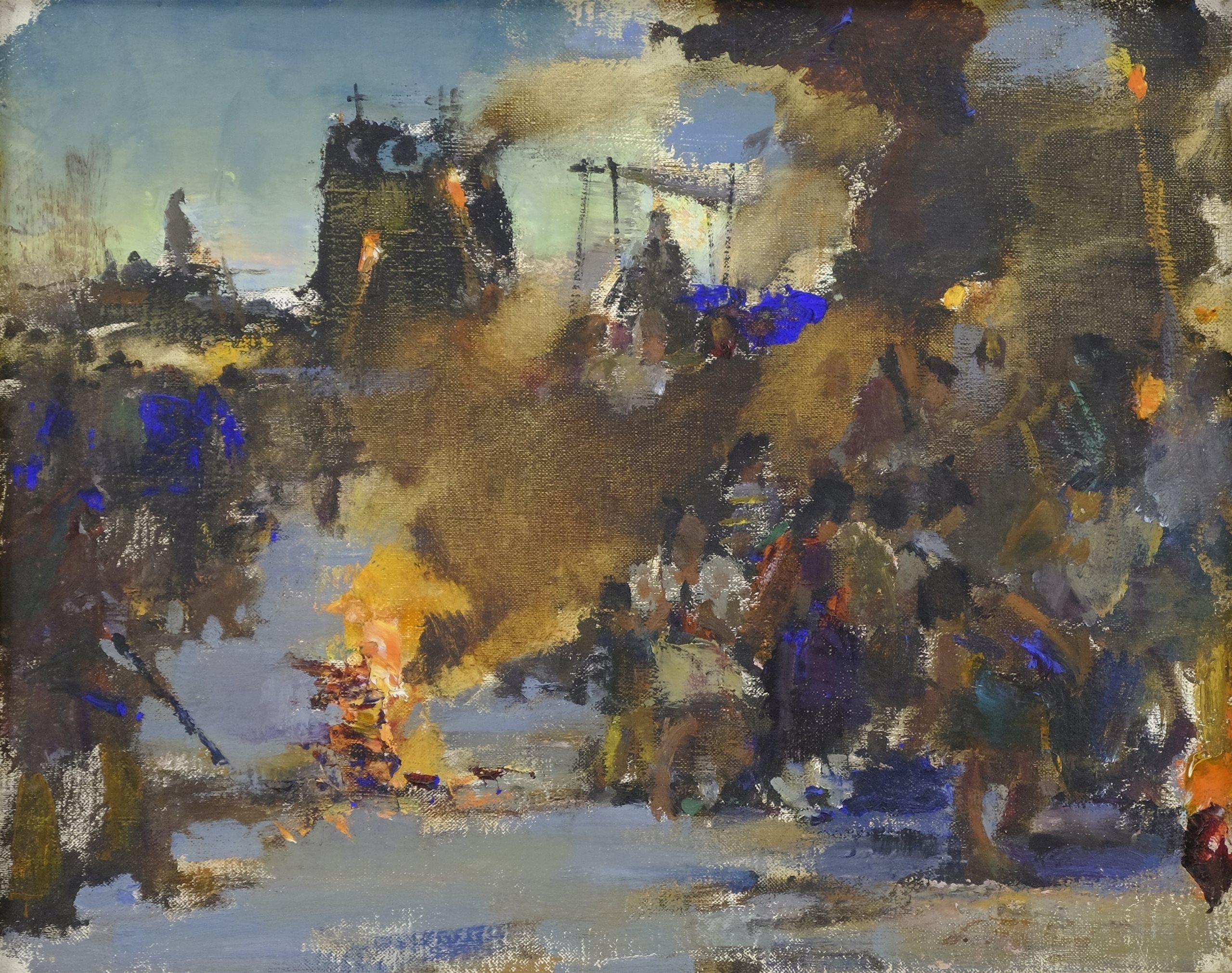 Christmas Eve, Taos Pueblo Sketch  - Image 1 of 2