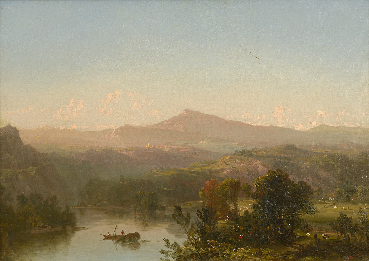 River View with Mountains, 1854