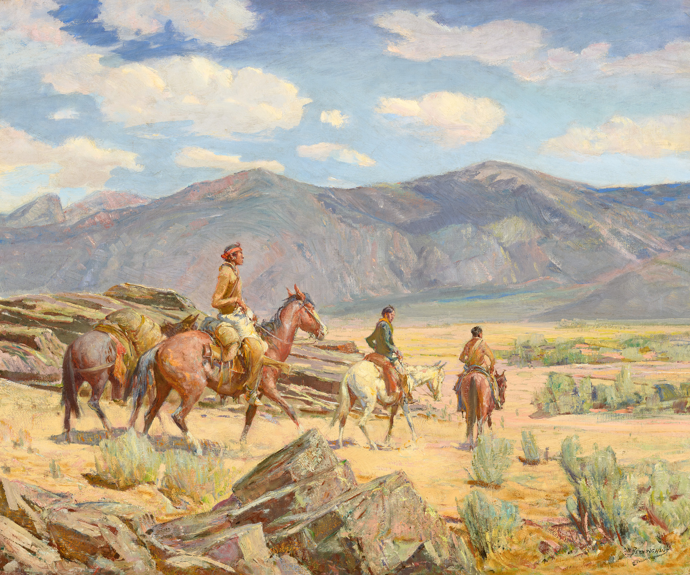 Indians Returning to Taos After a Trading Expedition