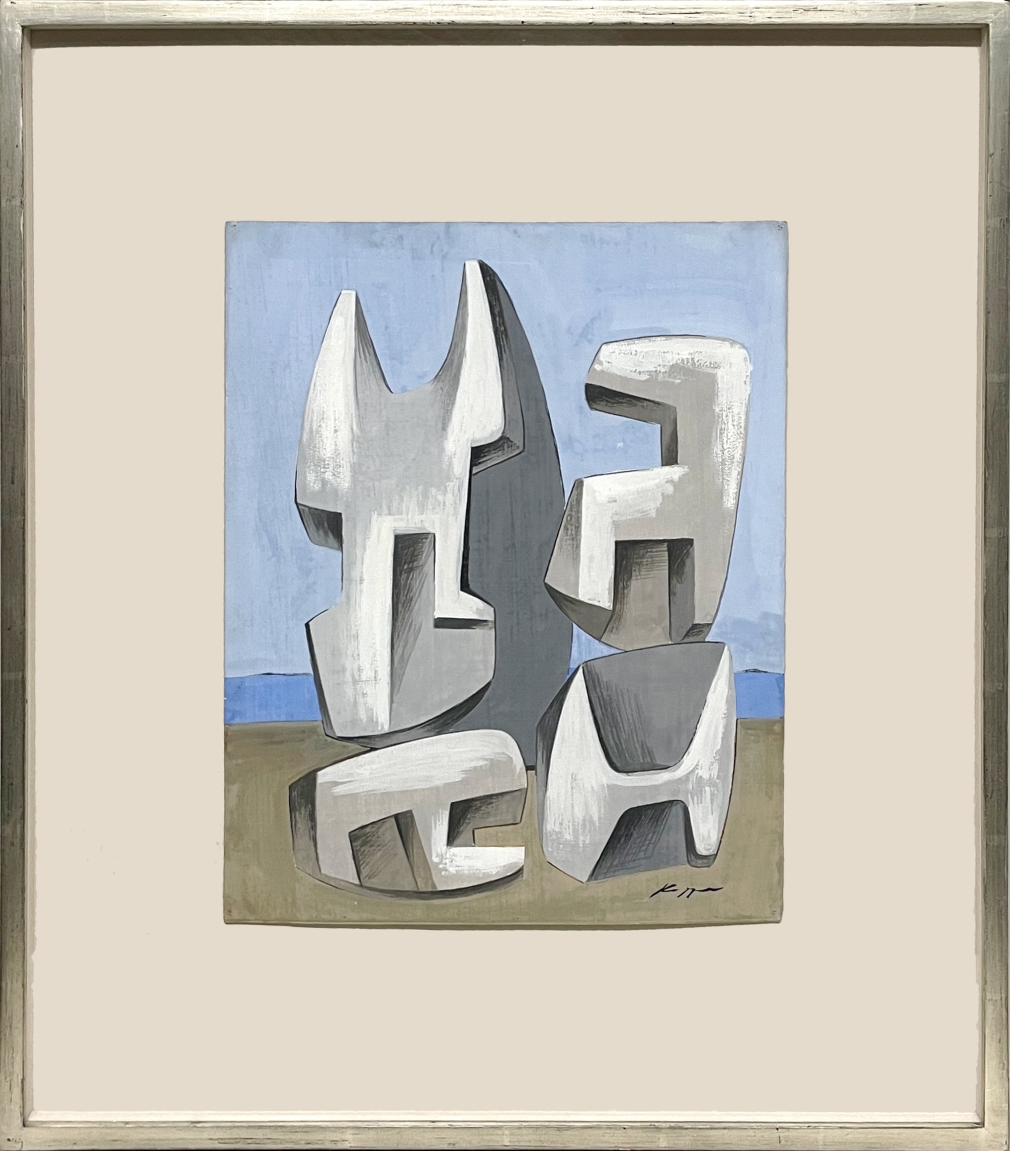 Untitled (Abstract Forms in Blue Landscape) - Image 2 of 2