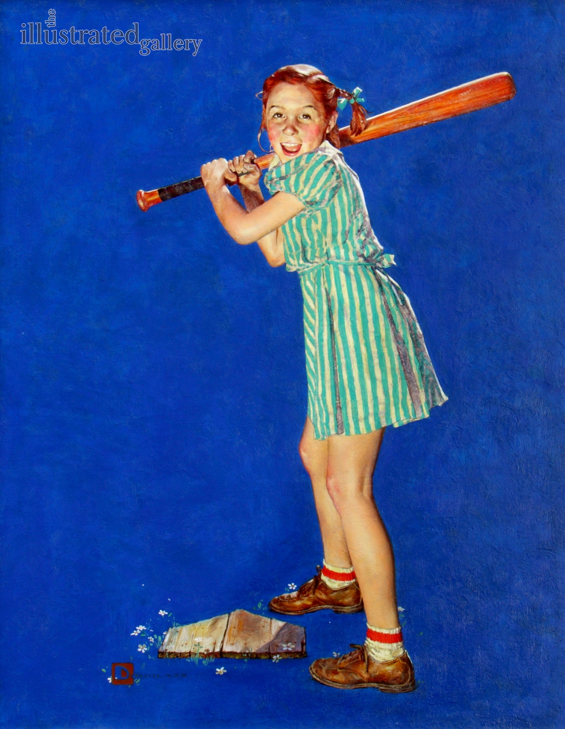Up At Bat, Original Cover for The Saturday Evening Post - Image 1 of 2