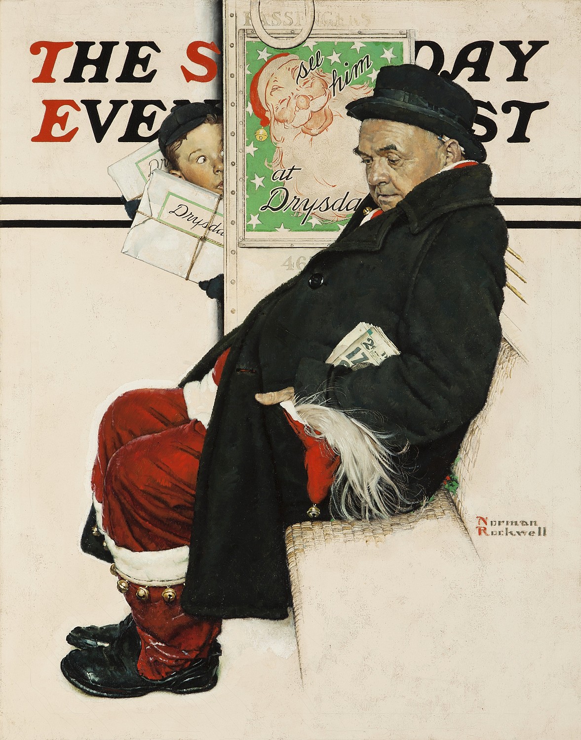 Santa on Train, Original cover for The Saturday Evening Post - Image 1 of 2