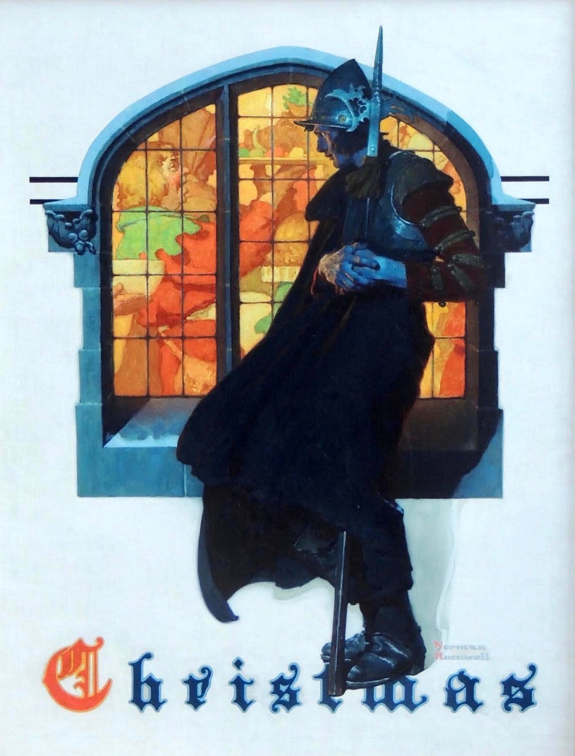 Knight Looking Through Glass, Original Cover for The Saturday Evening Post - Image 1 of 2