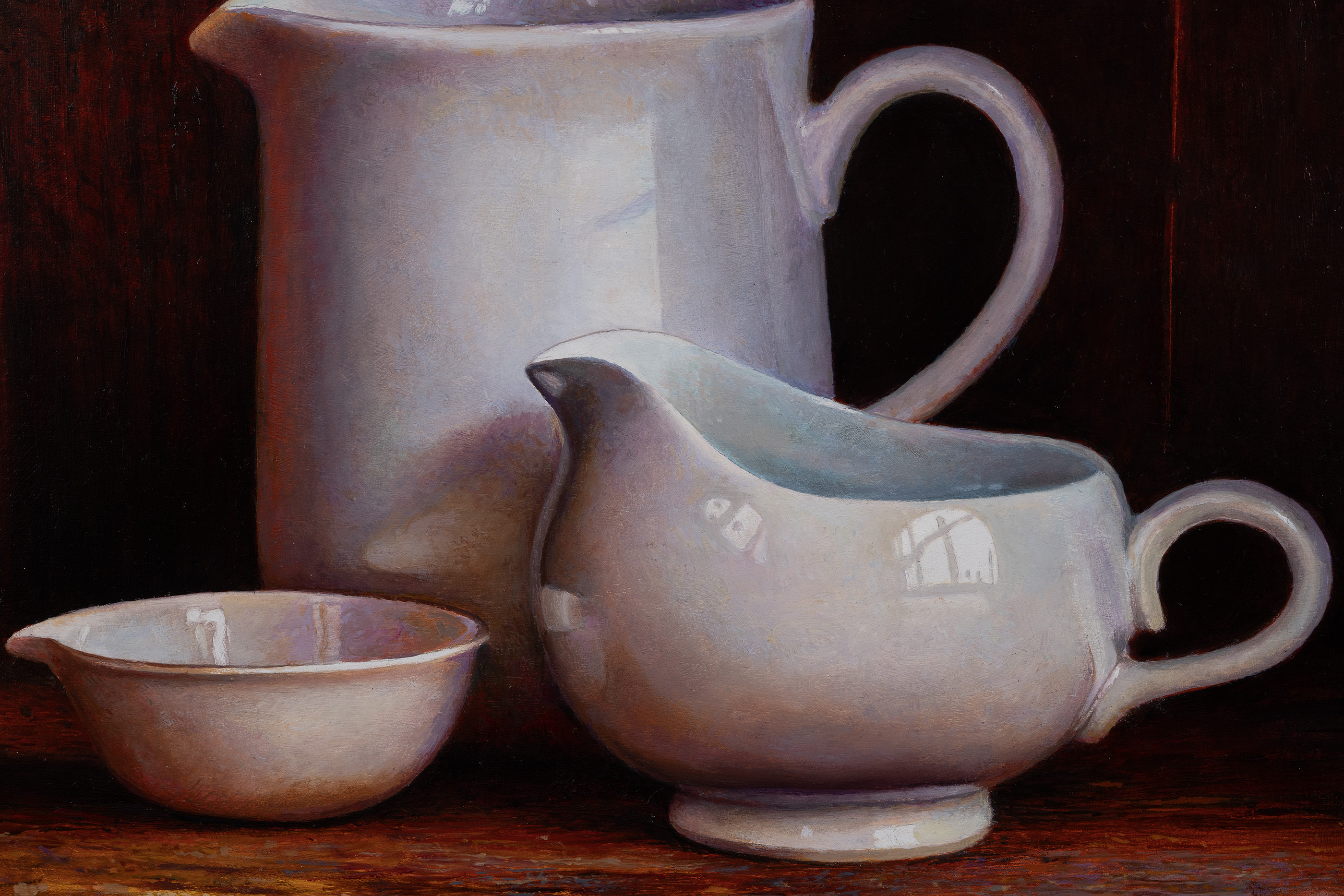 Three White Pitchers - Image 2 of 3