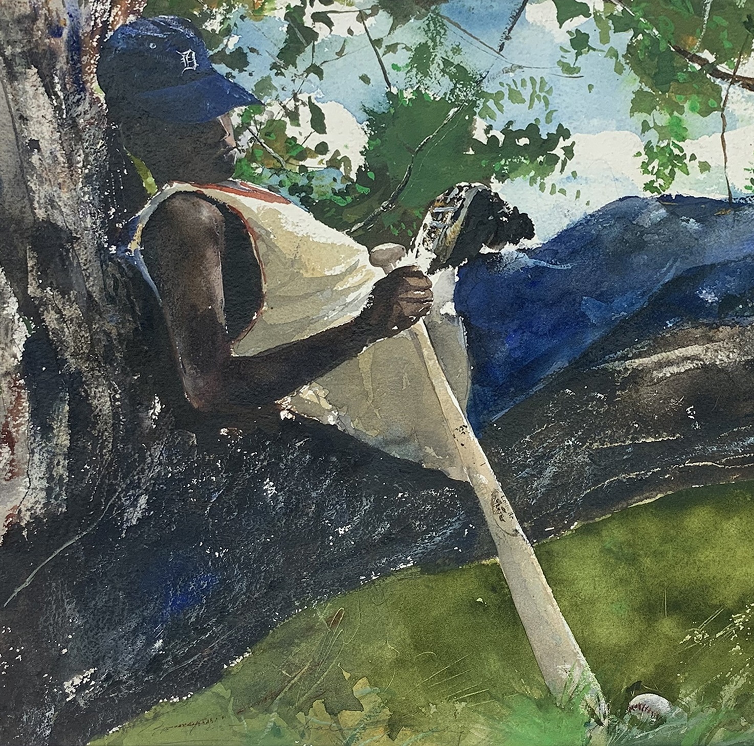 After Practice, Resting in the Sapodilla Tree  - Image 2 of 3