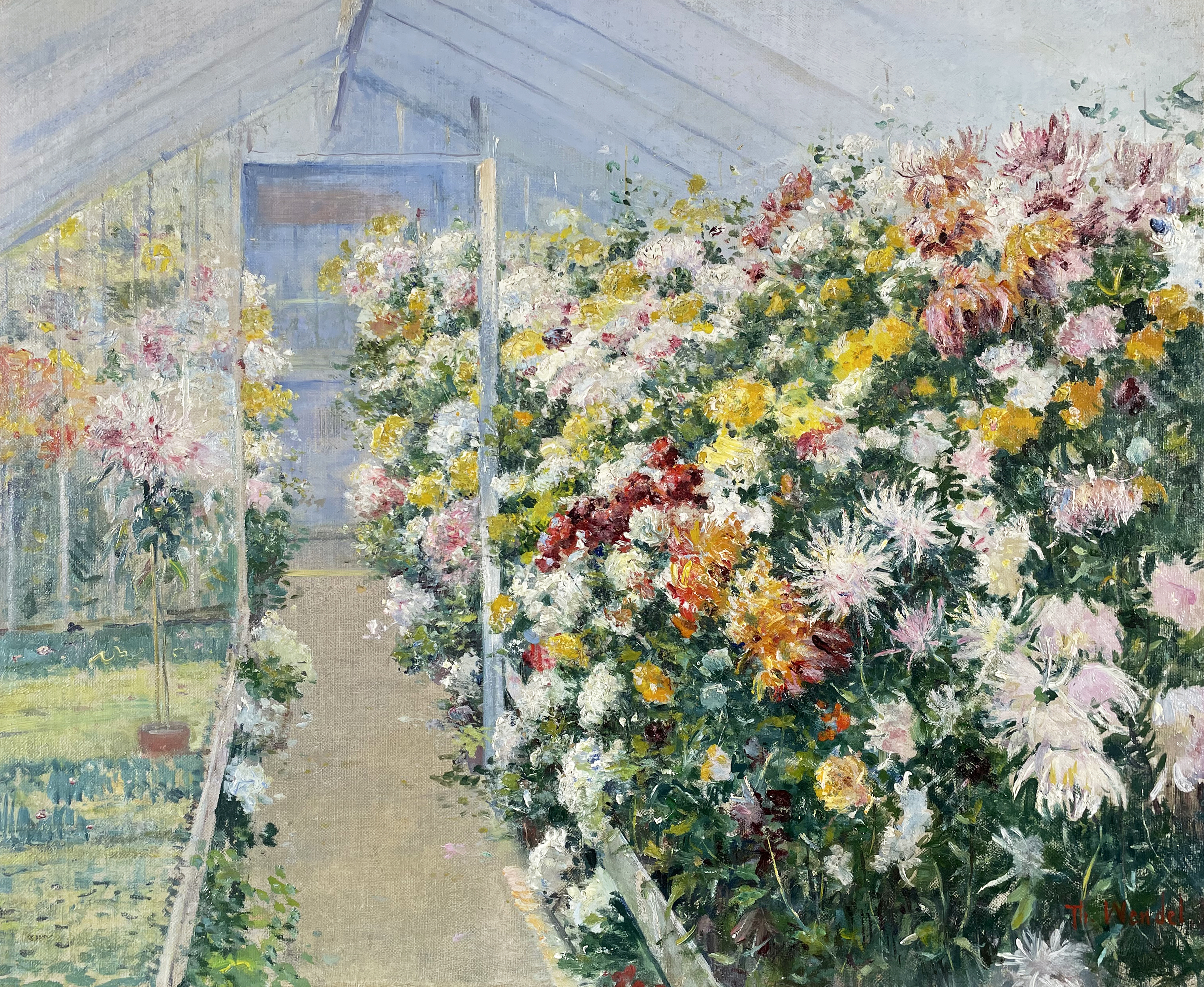 Flowers in a Greenhouse - Image 1 of 2