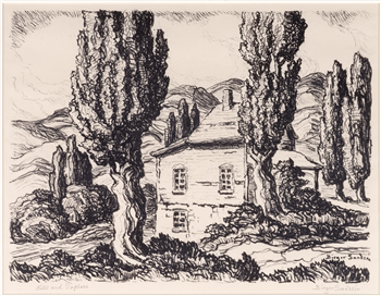 Hills and Poplars - Image 1 of 2