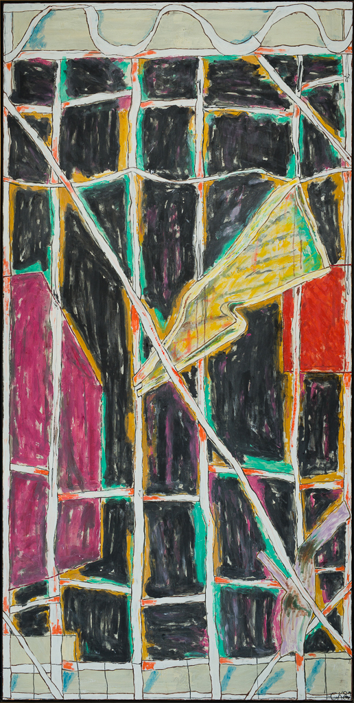 Craig Kauffman
"Phantom" 1982
Acrylic & Oil Crayon on Silk
115 x 58 inches