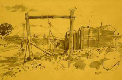 Sample artwork by Judi Polivka Betts (Born 1936), known for watercolor scene painting, landscape, city life and marine - View similar artists and auction records