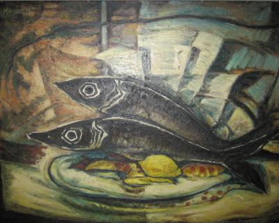 Sample artwork by Nicolai Kuvshinoff (1899 - 1997), known for cubist still life, sculptor - View similar artists and auction records