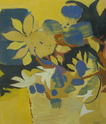Sample artwork by John Michael Anthony Koerner (1913 - 2014), known for semi-abstract, expressionist painting, printmaking, teaching - View similar artists and auction records