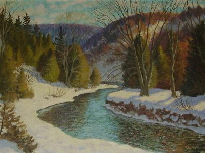 Sample artwork by Thomas (Tom) Albert Stone (1894 - 1978), known for genre, landscape-snowscene and figure painting and printmaking - View similar artists and auction records