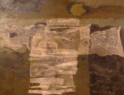 Sample artwork by Denny Sonke Winters (1907 - 1985), known for abstraction, modernist views, collage - View similar artists and auction records
