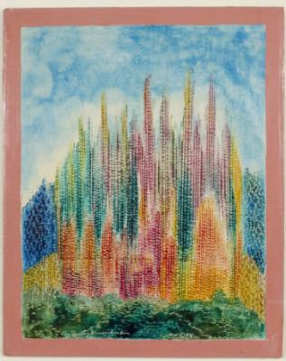 Sample artwork by Eugene Von Bruenchenhein (1910 - 1983), known for naive fantasy artwork, mixed media sculpture, photography - View similar artists and auction records