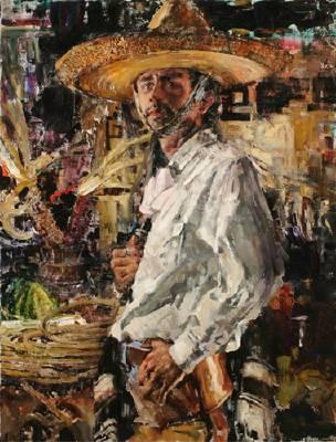 Sample artwork by Jeffrey Watts (Born 1970), known for expressionist figure, landscape and still life painter - View similar artists and auction records
