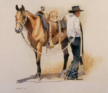 Sample artwork by Mark Kohler (Born 1963), known for western, sporting, wildlife. still life and landscape painting - View similar artists and auction records