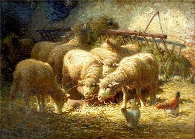 Sample artwork by Charles Clair (1860 - 1930), known for rural genre, figure, animal, landscape painting - View similar artists and auction records