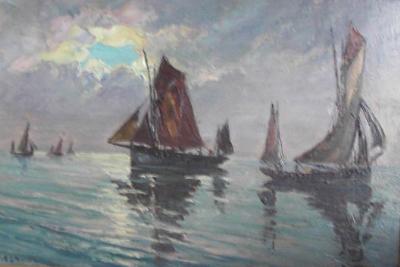 Sample artwork by Paul (P Esnoul) Esnoul (1882 - 1960), known for paintings of mountain scenes, seaports, and exotic settings - View similar artists and auction records