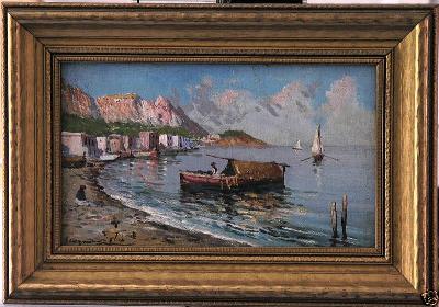 Sample artwork by Edwardo Scognamiglio (20th century), known for figure, genre paintings, seascapes of the  bay of naples - View similar artists and auction records