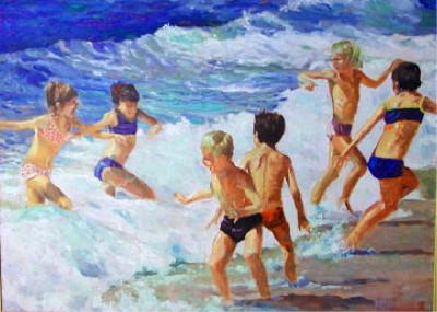 Sample artwork by Ron Hedrick (Born 1942), known for figure, genre and landscape painting - View similar artists and auction records