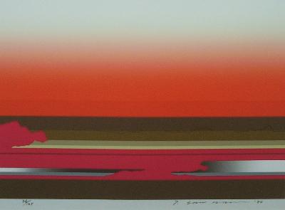 Landscape,  silkscreen on paper, 9 3/8" x 13 3/8", signed, dated ' 80 and numbered 76/125
