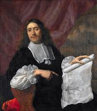 Portrait of William (The Younger) Van de Velde: by Lodewijk van der Helst