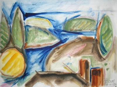 Sample artwork by Peter Paul Ochs (1931 - 1994), known for abstract sculpture and painting-landscape, harbor scenes - View similar artists and auction records