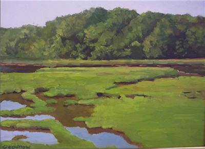 Sample artwork by Paul Goodnow (1958 - 2012), known for landscape, human activity and harbor scene painting - View similar artists and auction records
