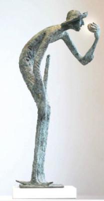 Sample artwork by Bob Quinn (Born 1948), known for abstract elongated figurative bronze sculpture - View similar artists and auction records