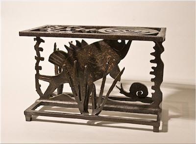 Aquarium, 1986 (welded steel; 8.5" x 12.75" x 6.5")