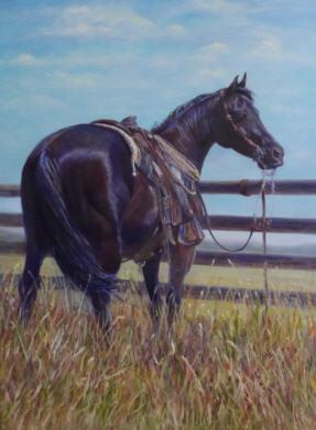Sample artwork by Darcy Presiloski (20/21st century), known for realist stlye western art painting of cowboys, rodeo, cattle drives, animals - View similar artists and auction records
