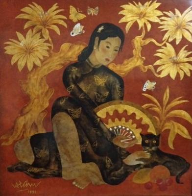 Sample artwork by Tich Chu Hoang (1912 - 2003), known for lacquer painting - View similar artists and auction records