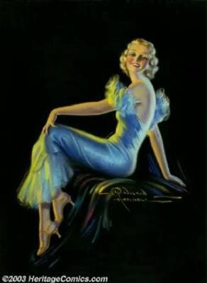 Sample artwork by Raymond Wilson Hammell (1896 - 1949), known for pin-up girl illustration - View similar artists and auction records