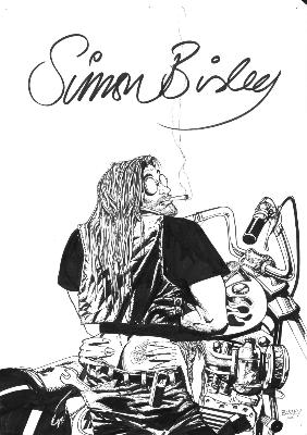 Portrait of Simon Bisley: Self-portrait