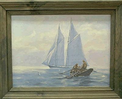 Sample artwork by Charles Stepule (1911 - 2006), known for coastal and harbor scenes - View similar artists and auction records