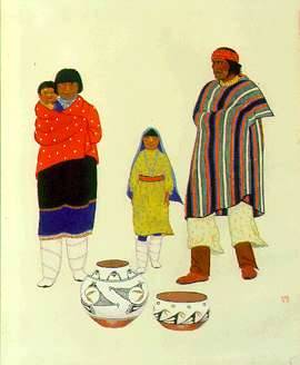 Sample artwork by Velino Shije Herrera (1902 - 1973), known for pueblo dance genre painting, illustration - View similar artists and auction records