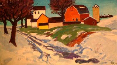 Sample artwork by Cameron Booth (1892 - 1980), known for regionalist and abstract painting - View similar artists and auction records