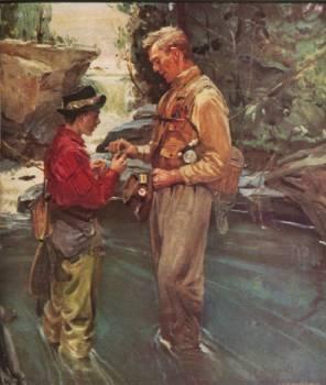 Sample artwork by Leland Gustavson (1894 - 1966), known for illustrator, action genre, interiors - View similar artists and auction records