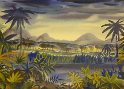 Sample artwork by Paul Travis (1891 - 1975), known for exotic figure, modernist-leaning landscape painting, teaching - View similar artists and auction records