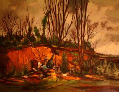 Sample artwork by Karl Eugene Fortess (1907 - 1993), known for modernist-leaning landscape, wildlife, history - View similar artists and auction records