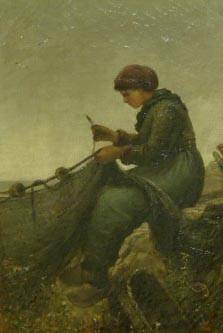 Sample artwork by Walter Satterlee (1844 - 1908), known for peasant figure, genre, portrait and landscape painting - View similar artists and auction records