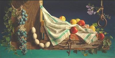 Sample artwork by Lodewijk Karel Bruckman (1903 - 1995), known for super-real still life, botanical, fantasy image painting, mobile sculpture - View similar artists and auction records