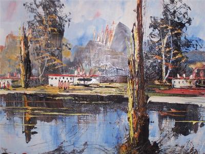 Sample artwork by Morris Katz (1932 - 2010), known for instant art-modernist figurative, portrait-palette knife and toilet paper - View similar artists and auction records