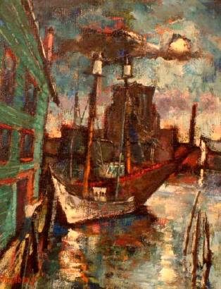 Sample artwork by Harry Shoulberg (1903 - 1995), known for expressionist, mod still-life, serigraph - View similar artists and auction records
